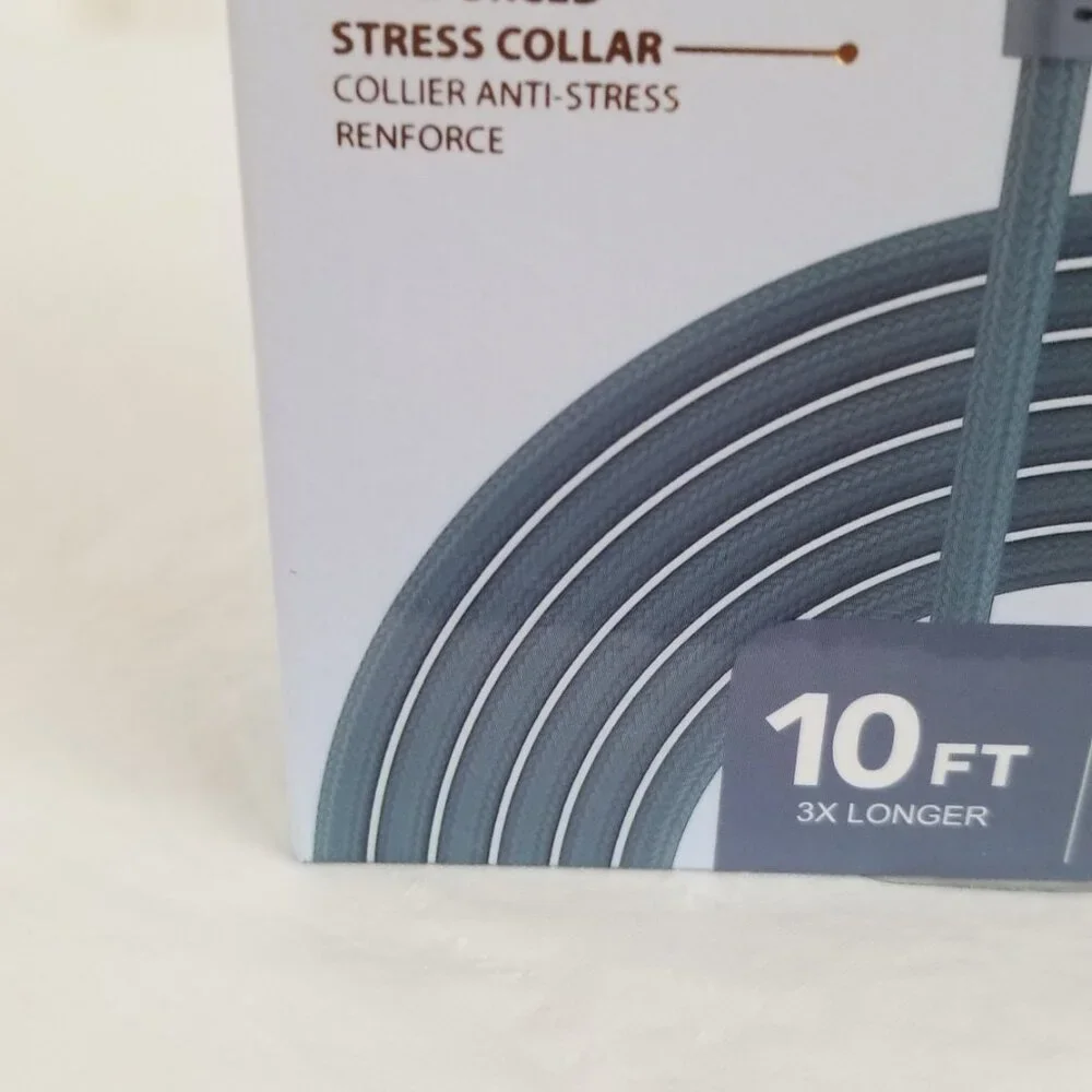 LAX USB Type C Braided Cable Android Apple Compatible 10 Ft. Blue Brand New